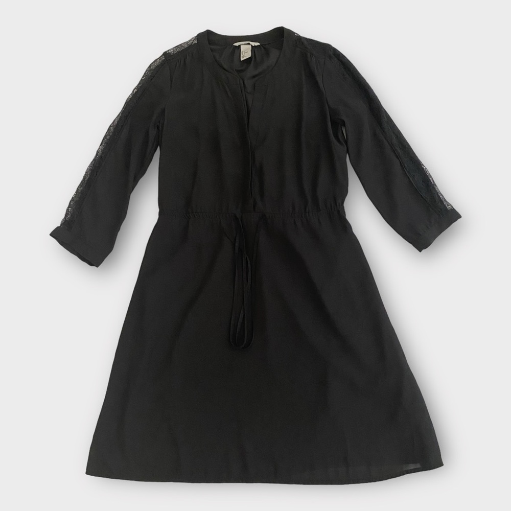 H&M Women’s Dress Size 4 Lacy Sleeve Whimsigoth Dark Romantic Witchy Feminine